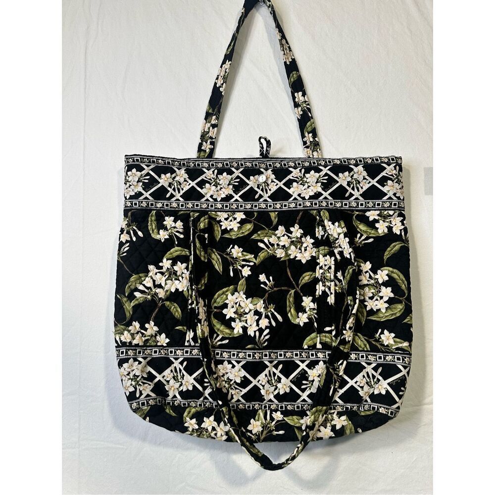 Vera Bradley Jasmine Flower Quilted Carryall Large Tote Shoulder Bag - Picture 4 of 8